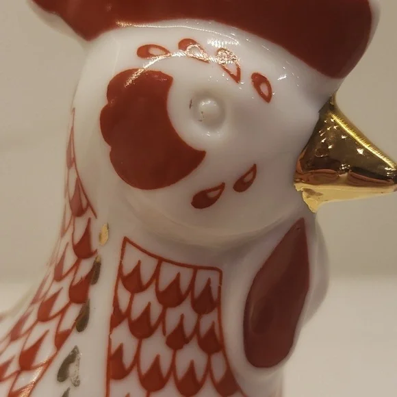 Vintage Set of 2 Unbranded Rooster and Parrot Ceramic Multi Color Gold - Picture 14 of 16